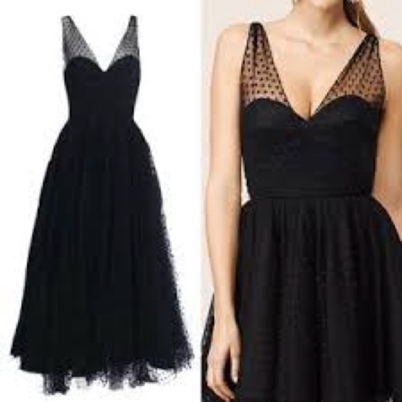 MILLY Grace Black Long Tulle Gown - Picture 3 of 11